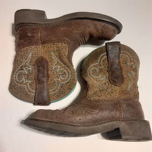 Ariat Women's Fatbaby Brown Turquoise Western Boots 10015363 in Size 6.5B
